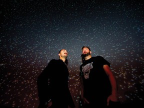 Despite down-to-earth budgets, Thomas Robert Lee and Spencer Estabrooks 
turn their thoughts to the heavens. 
The Calgary International Film
Festival will serve 
as the launch pad 
for their sci-fi
creations.