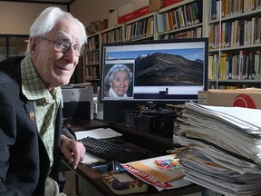 Richard Guy, who turns 99 in two weeks, in his office at the University of Calgary, where he is a math emeritus professor.