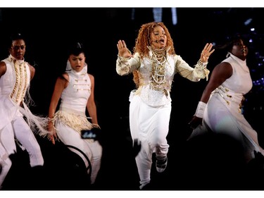 Janet Jackson performs at the Scotiabank Saddledome in Calgary on September 2, 2015.