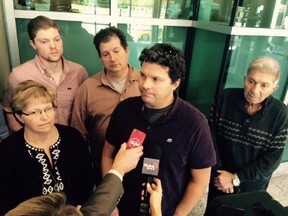The family of Mark Mariani, who was beaten to death five years ago, talk to the media on Sept. 9, 2015, after the lawyer for one of the convicted killers argued in court the conviction should be overturned and his client given a new trial.