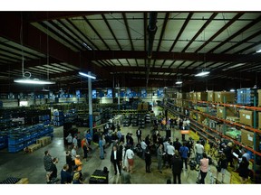 NDP Lleader Thomas Mulcair delivers a statement as he makes a campaign stop at an auto parts manufacturing plant in Niagara Falls, Ont., on Wednesday, September 9, 2015.