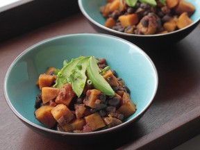 This Smoky Black Bean and Sweet Potato Chili --made from a recipe in Gena Hamshaw's new cookbook, Food52: Vegan (Ten Speed Press).  -- makes even meat-lovers forget there's no meat in it.