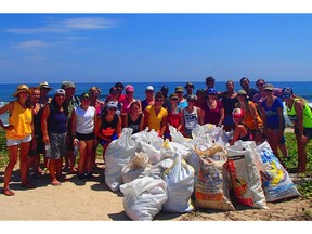 Mount Royal University students participate in a beach cleanup with locals on the island of Utila and learn about the impact of garbage on beaches and the importance of conservation. The program is part of MRU's international exchange.