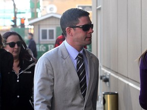 Nicholas Rasberry walks into court in Calgary on Oct. 28, 2015.