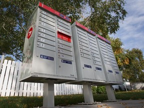 New community mailboxes in Kanata. Assignment 118536 // Photo taken at 11:33 on October 2, 2014. (Wayne Cuddington/Ottawa Citizen)