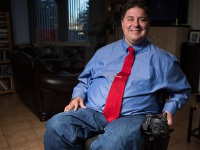 Kent Hehr poses for a photo before he speaks to the Calgary Herald from his home in Calgary, on Oct. 20, 2015, about winning the Calgary Centre riding for the Liberals in the federal election.
