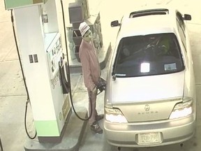 On Oct. 13th 2015 at approximately 8:05 a.m., a male and a female attended the Bragg Creek Shell Station in a silver four door Acura Type-S bearing licence ECH798.