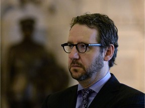 Liberal Leader Justin Trudeau's principal advisor Gerald Butts looks on during a press conference on Parliament Hill in Ottawa on Wednesday, April 30, 2014. THE CANADIAN PRESS/Sean Kilpatrick