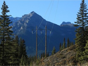 The aging power lines from Banff to Lake Louise are due to be replaced.