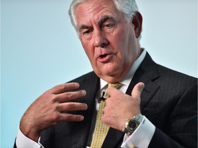 Rex Tillerson, chairman and CEO of ExxonMobil, speaks during the 2015 Oil and Money conference in London on Oct. 7, 2015.