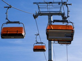 Sunshine Village's new Teepee Town LX chair is ready for the ski season. The quad chair lift is the first in Canada with heated seats. At European ski resorts lifts with orange tinted bubbles signify that the lift has heated seats.