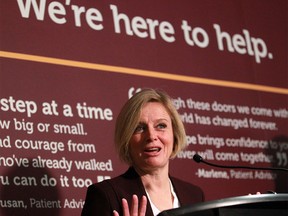 Premier Rachel Notley announces the location  for the new Calgary Cancer Centre project in the atrium of the Tom Baker Cancer Centre on Wednesday, Oct. 28, 2015.