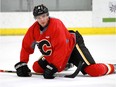 Centre Joe Colborne at practice as the Calgary Flames took to the ice at Winsport on Monday.