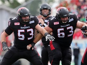 Solid work by the replacements on Calgary's injury-riddled offensive line have allowed quarterback Bo Levi Mitchell to put up big numbers this season.