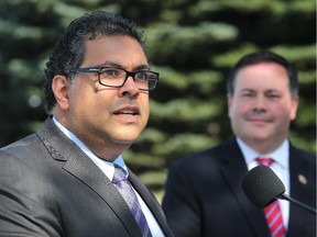 Calgary Mayor Naheed Nenshi and Jason Kenney in Calgary on  July 24, 2015.