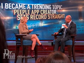 Peeple app co-creator Julia Cordray on the Dr. Phil Show.