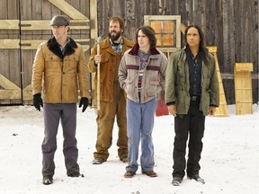 Jeffrey Donovan, Angus Sampson, Allan Dobrescu and Zahn McClarnon in Season 2 of Fargo.