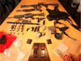 An assortment of Illegal weapons and drugs seized from Anthony William Beare's home in 2008. Beare is set to be freed on statutory release.