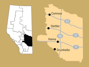 A map of the Battle River Crowfoot riding.