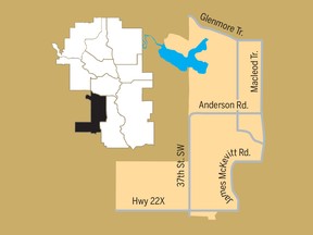 A map of the Calgary Heritage riding. Reader says the riding needs women candidates.