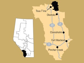 A map of the Foothills riding.