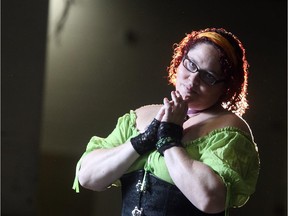 Aviva Bel'Harold, author of Blood Matters, poses in her Halloween goth at the Calgary Herald.