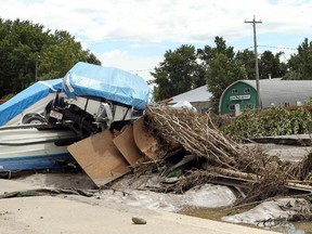 The debris in Wallaceville, in High River on June 25, 2013. The area took a direct hit from the flood waters of the Highwood River.