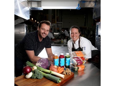 Made Foods president Chris Dobson, left, and Andrea Harling, vice president and executive chef, are opening five locations in Calgary.