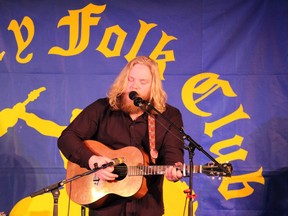 Lucas Chaisson at the Calgary Folk Club in September 2015.