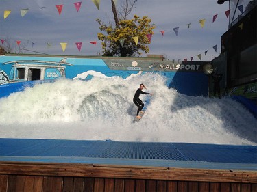 There is a really fun standing wave at MALL SPORT in downtown Santiago, Chile. This girl had it dialed!