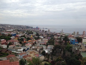 The city scape of Valparaiso, Chile, South America as seen from the local hills.