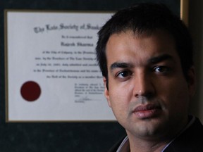 Lawyer Raj Sharma was photographed in his Calgary office on September 11, 2009.