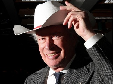 CALGARY, ALBERTA.:  DECEMBER 05, 2012 -- Ken Taylor, the former Canadian ambassador to Iran who risked his life to save six American hostages in 1980, is presented with a white hat during his talk at the Red and White Club in Calgary, Alberta on December 06, 2012.  For City story by ? (Leah Hennel/Calgary Herald