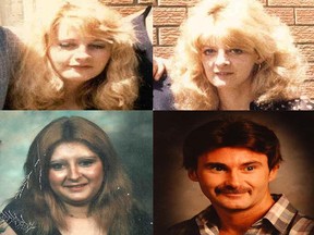 Lethbridge police are hoping to generate new leads in the disappearances of Kym Hakze  (clockwise) Anna Hakze, Theodore Milde and Julie Derouin.