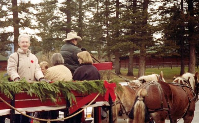 Mom sleigh ride