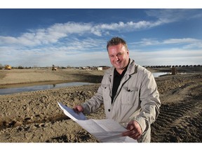 Wenzel Developments general manager of land development Brenden Montgomery on Airdrie land where Midtown will soon take shape.