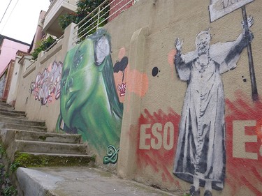 Street religion. Valparaiso, Chile, South America.