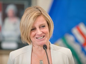 Alberta Premier Rachel Notley during a new cabinet announcement at Government House in Edmonton on Oct. 22, 2015.