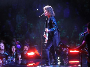 Canadian singer Francesco Yates performed for the crowd during WE Day in Calgary at the Scotiabank Saddledome on October 27, 2015.