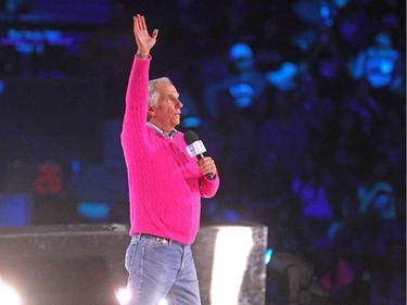 Actor, director and producer Henry Winkler spoke to the crowd about his early struggles at school and overcoming them to during WE Day in Calgary at the Scotiabank Saddledome on October 27, 2015.