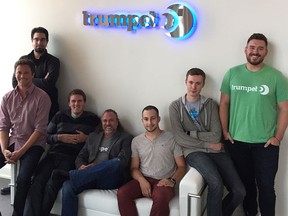 The Trumpet team: Ryan Brooks, back, with, left to right, Sean Cox, Adam Laycock, Ferlyn Chmelyk, Justin Tweed, Wyatt Johnson and Malcolm MacIntyre.