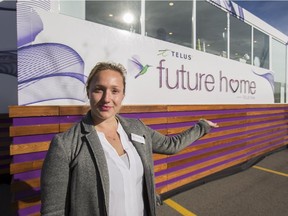 Kelly Coffin, Telus Future Home brand ambassador, gives a tour of the concept home at the Telus Spark Science Centre.