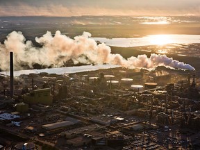 An aerial view of Syncrude's oilsands upgrading facility north of Fort McMurray on June 18, 2013.