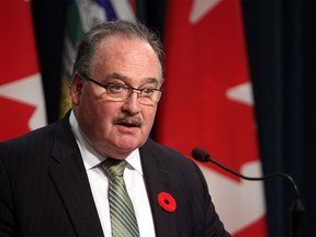 Infrastructure Minister Brian Mason, pictured in Calgary on Nov. 5, 2015.