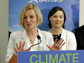 Alberta Premier Rachel Notley (left) and Alberta Environment and Parks Minister Shannon Phillips released details about Alberta's Climate Leadership Plan on Nov. 22, 2015.