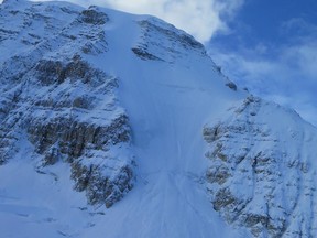 A natural avalanche on Mount Stanley on Nov. 9, 2015.