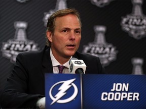 Head coach Jon Cooper of the Tampa Bay Lightning, pictured on June 10, 2015 in Chicago, Illinois.