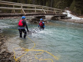 Parks Canada tests a river turbine in Jasper National Park.