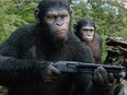 Andy Serkis as Caesar in a scene from the film, Dawn of the Planet of the Apes.