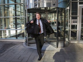 Former TV journalist Arthur Kent outside court during a break in his lawsuit against Postmedia and other individuals related to a 2008 column, in Calgary on Monday, Nov. 16, 2015.